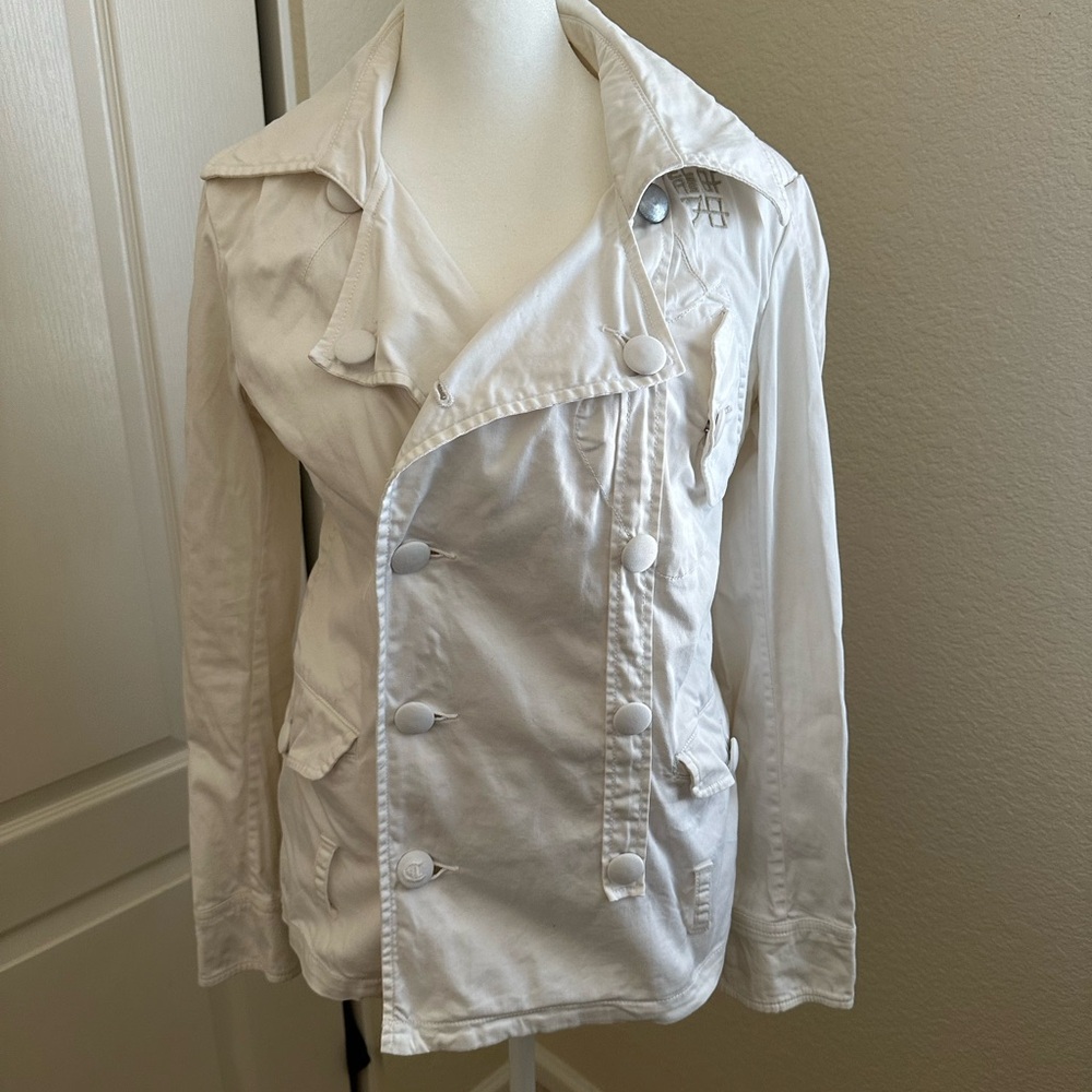 Diesel White Double-Breasted Trench Coat - Picture 2 of 11